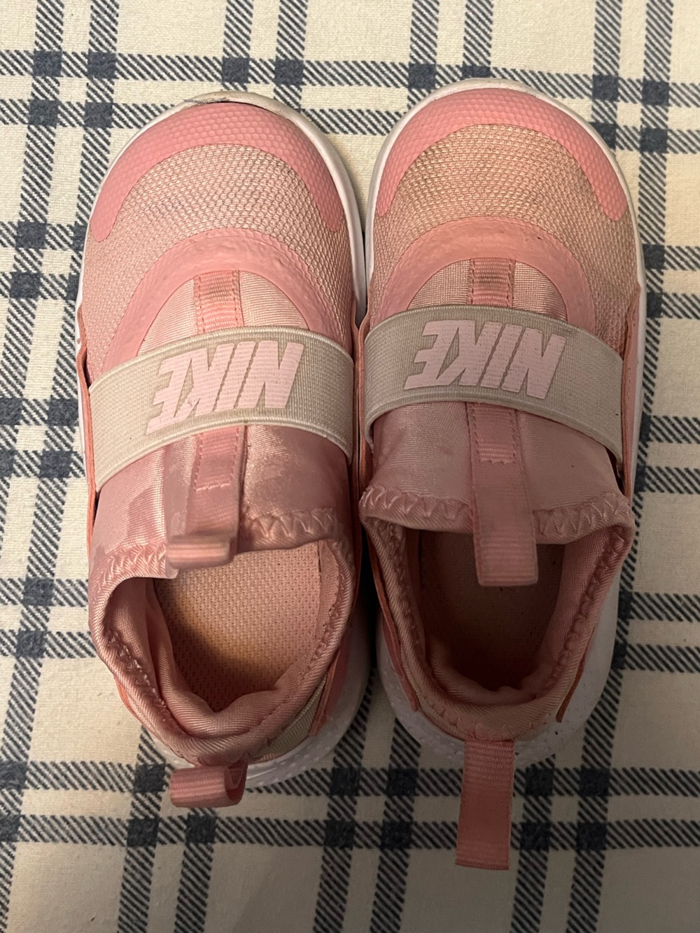 Nike Kids Pink Slip-On Athletic Sneakers with Elastic Strap